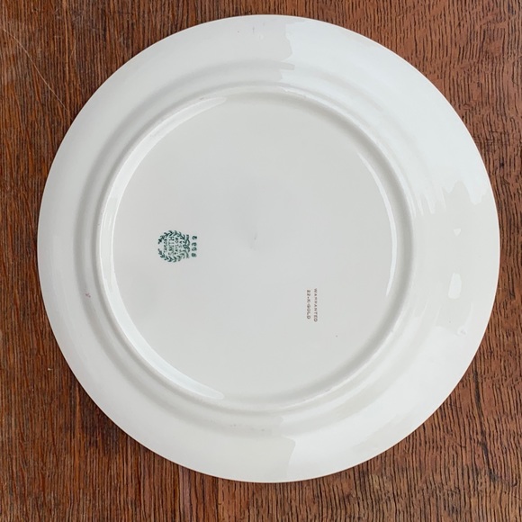 1920s Vintage TAYLOR SMITH USA 22K Gold Trim 10” Dinner Plate Replacement - Picture 12 of 16